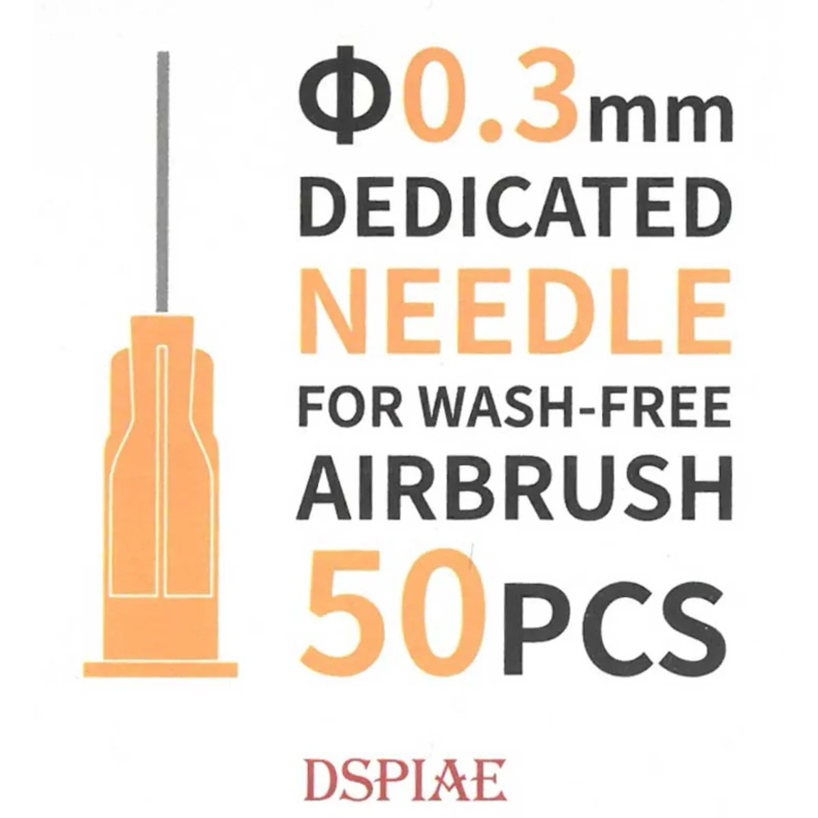 Dedicated Needle for Wash-Free Airbrush (50 pcs) 0.3mm 0.5mm [DSPIAE] AB-D03 AB-D05 - Image 2