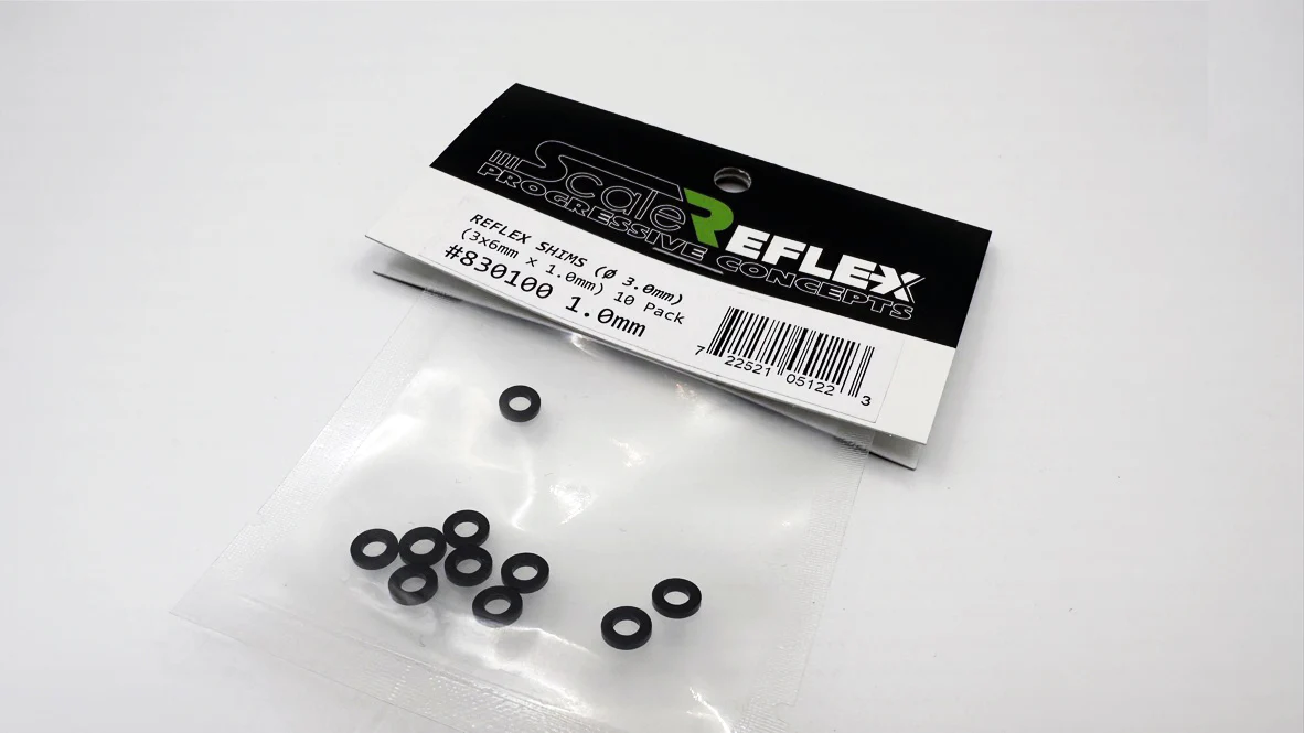 1.0mm Thick - 3.0mm Diameter Spacer Shims (10pcs) φ3.0 x φ6.0 (3x6) [Scale Reflex] 830100