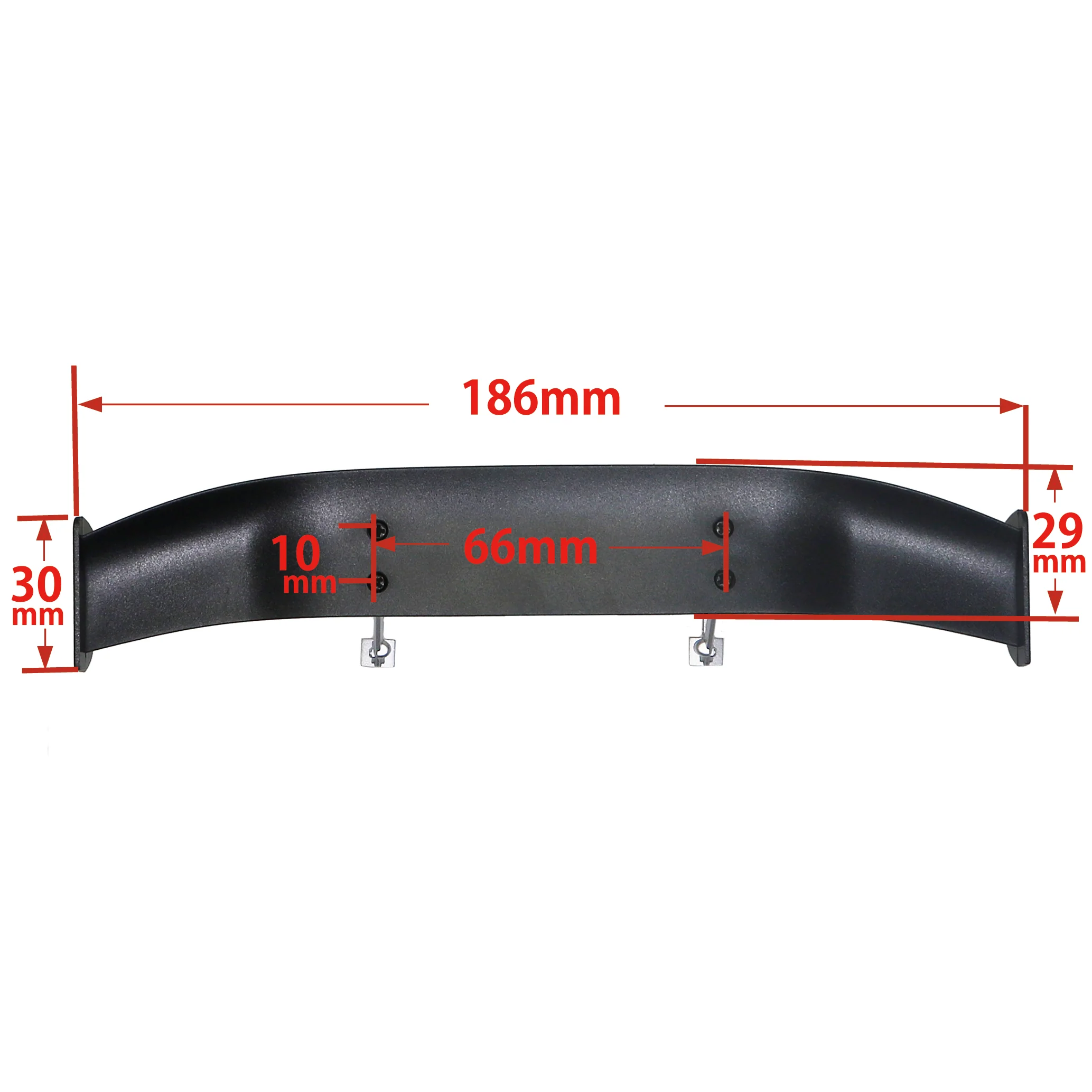 1/10 BLACK SPOILER (186mm) with SILVER (HIGH) WING STANDS - [Eagle] #WG00432-BK - Image 3