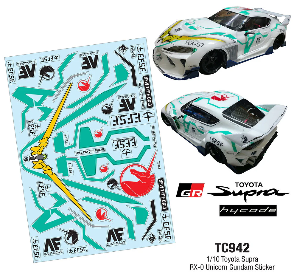 1-10 LIVERY: RX-0 UNICORN GUNDAMN DECAL SHEET EFSF STICKERS  [TEAM-C] TC942
