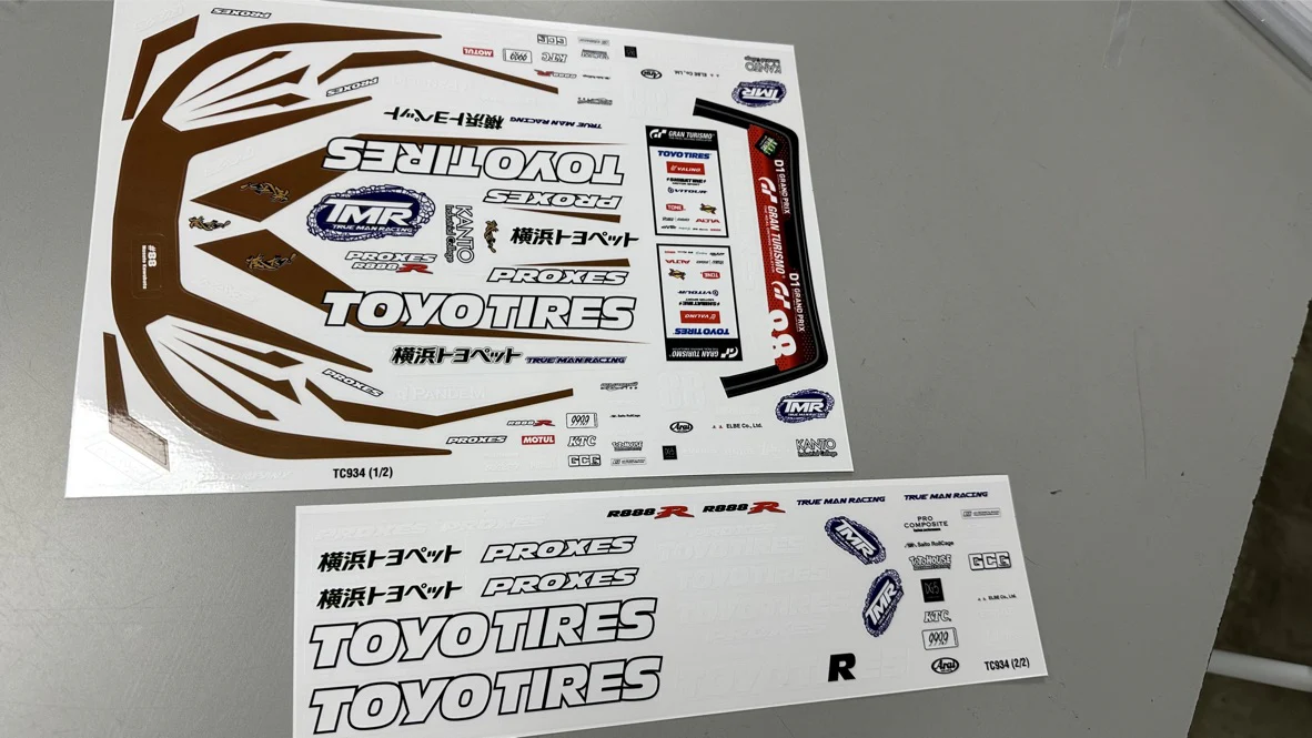 1-10 LIVERY: TOYO TIRES GOLD GRAPHICS DECAL SHEET FORMULA DRIFT STICKERS FD [TEAM-C] TOYO934