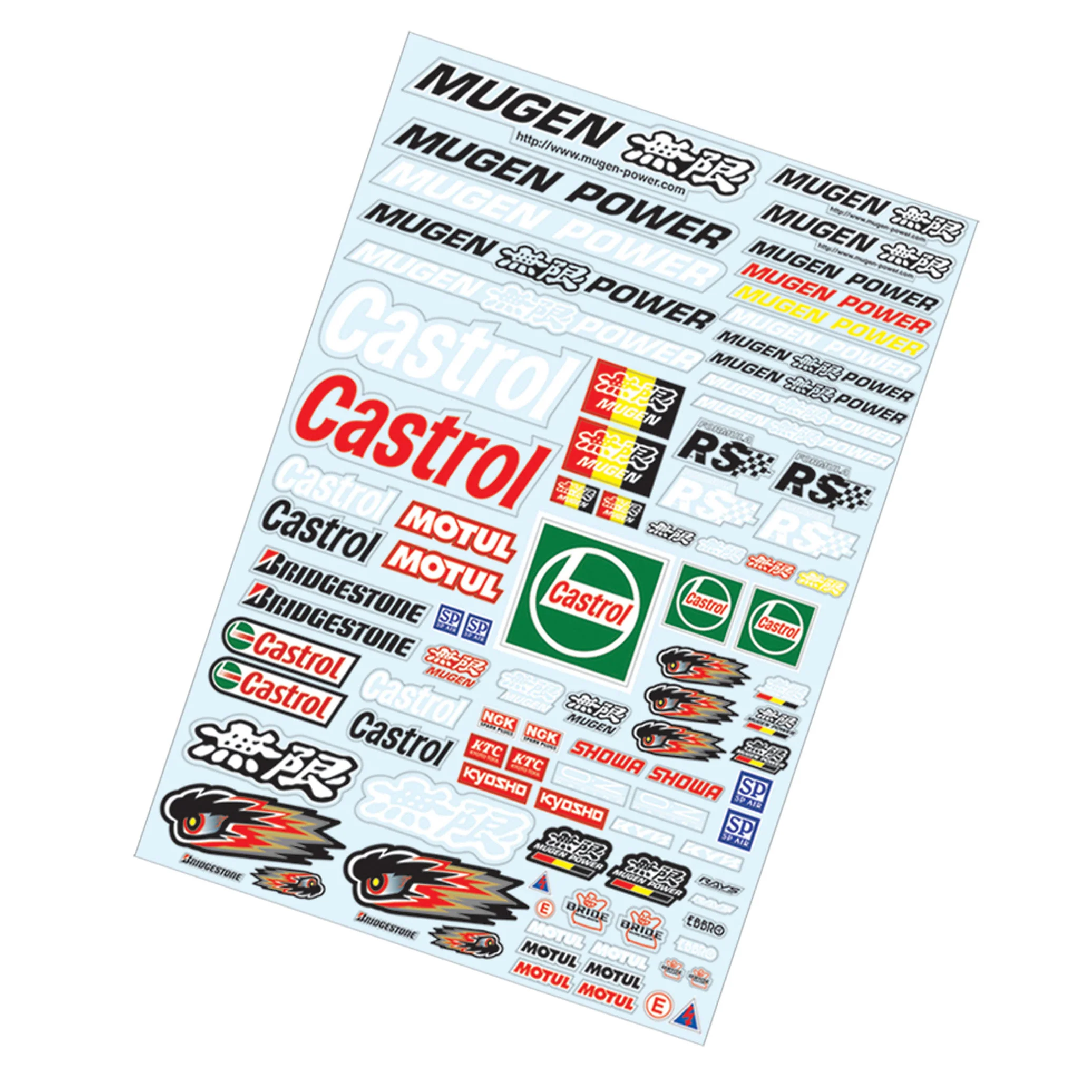 1-10 MUGEN CASTROL DECAL SHEET DRIFT STICKERS [TEAM-C] TC904