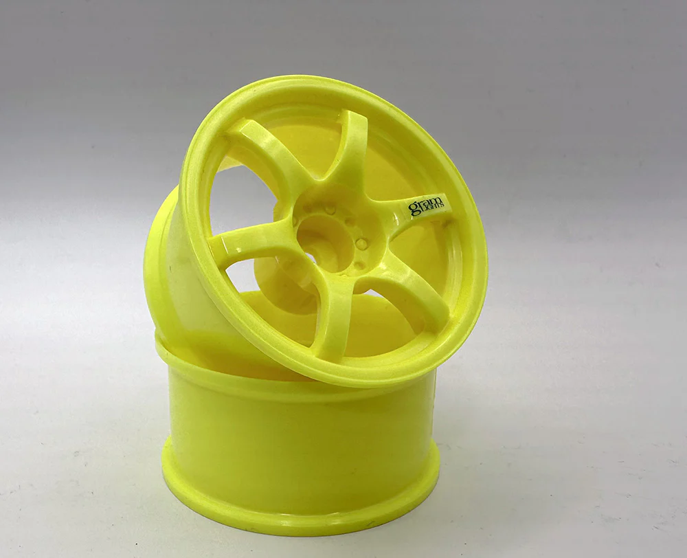 1-10 RAYS - Neon Yellow GRAMLIGHTS 57D Rims 6mm 8mm - DRIFT RIMS [LAB] LW-0406YEa LW-0408YEa