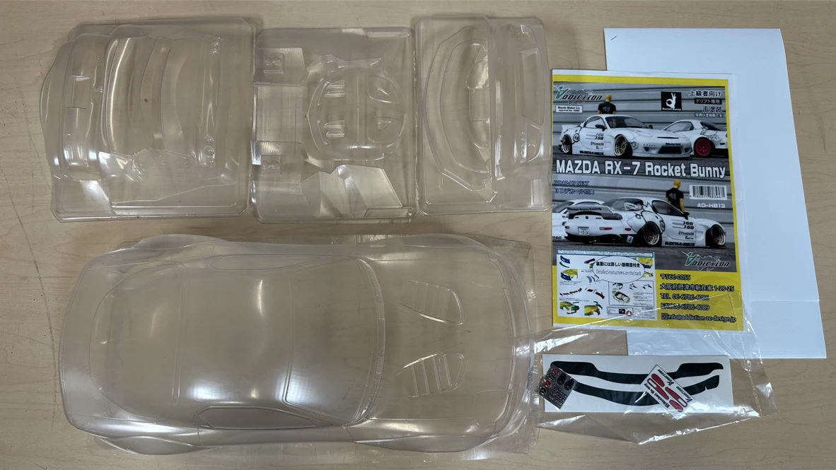 1-10 Rocket Bunny FD3S RX-7 Mazda Body w- 3D DECALS (200mm) rx7 [Addiction] AD-HB13B - Image 8