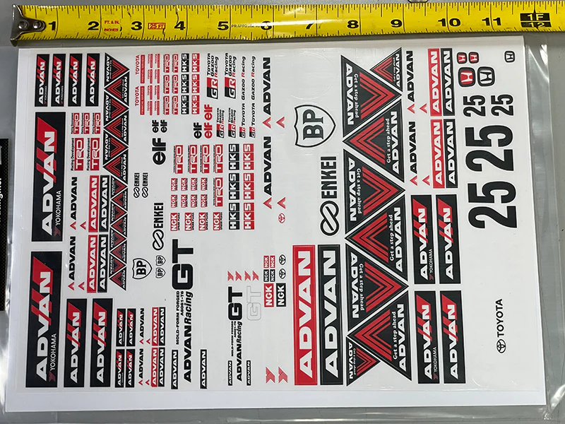 1-10 SLAPS: ADVAN YOKOHAMA TOYOTA DECAL SHEET LBWK DRIFT STICKERS [TEAM-C] ADVAN903 - Image 2