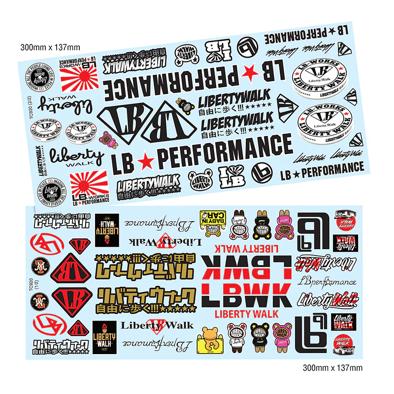 1-10 SLAPS: Liberty Walk - LB Performance Decal Sheet  LBWK DRIFT STICKERS [TEAM-C]  LBWK-920