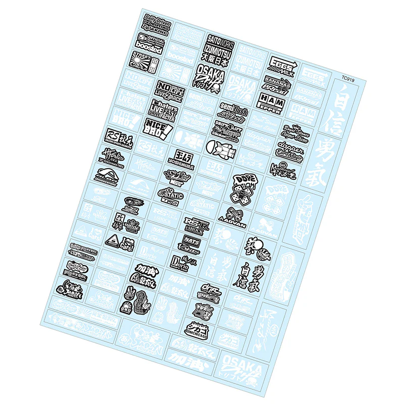 1-10 SLAPS: MISC DRIFT BLACK AND WHITE DECAL SHEET LBWK DRIFT STICKERS [TEAM-C] TC919