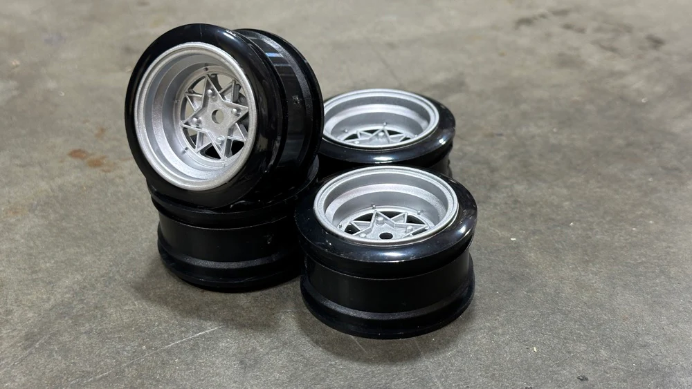 1-10 SSR STAR SHARKS TECHNO BOSOZUKO RIMS (SILVER) +6 OFFSET (4 PACK) (INCH DOWN) [K FORCE] KF-5422
