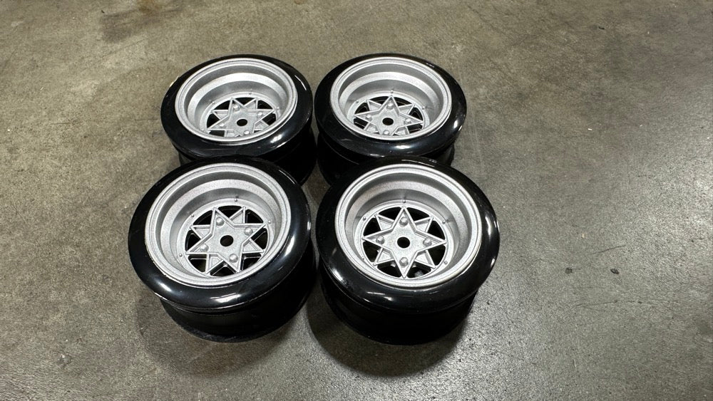 1-10 SSR STAR SHARKS TECHNO BOSOZUKO RIMS (SILVER) +6 OFFSET (4 PACK) (INCH DOWN) [K FORCE] KF-5422 - Image 6