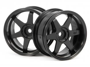 1-10 TE37 WHEEL 26mm BLACK (6mm OFFSET) Rims [HPI Racing] 3846 - Image 2