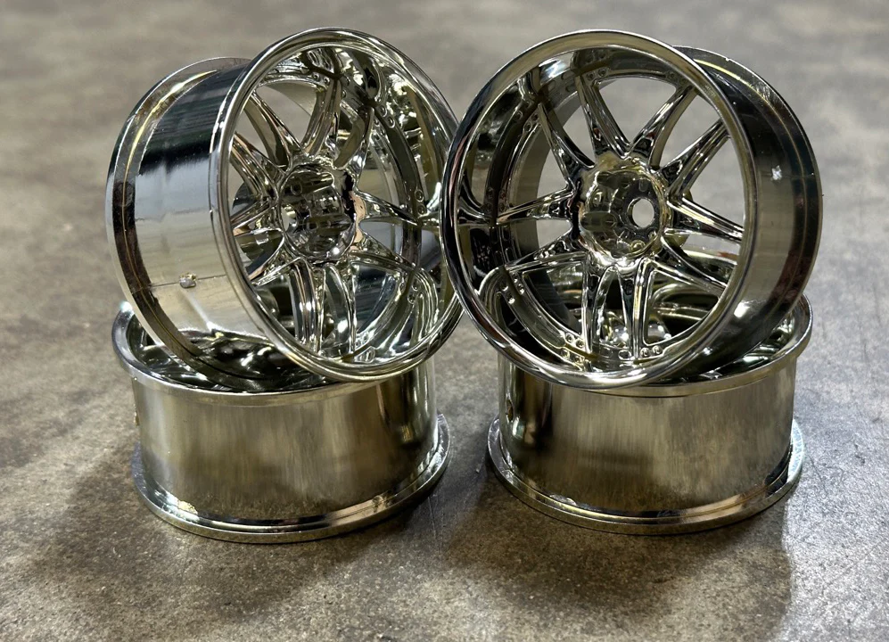 1-10 VOLK RACING GT-V RIMS - DEEP DISH +9 CHROME (4 PACK) [K SPORT] GTV-4010S-9mm