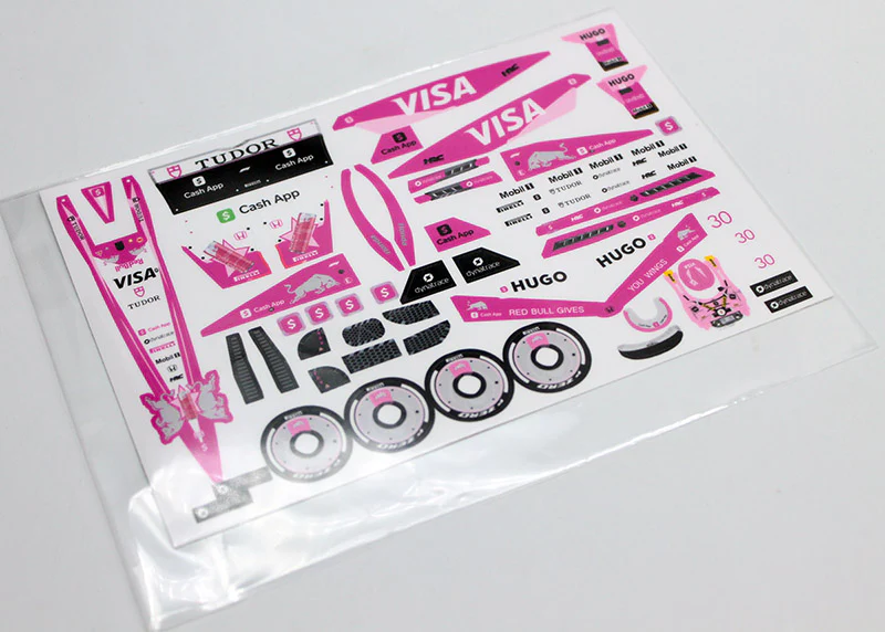 1-28 FX28 Decal Set TYPE PVC - Pink Livery for F1 (Reflex) [Raceway RC] RCR007