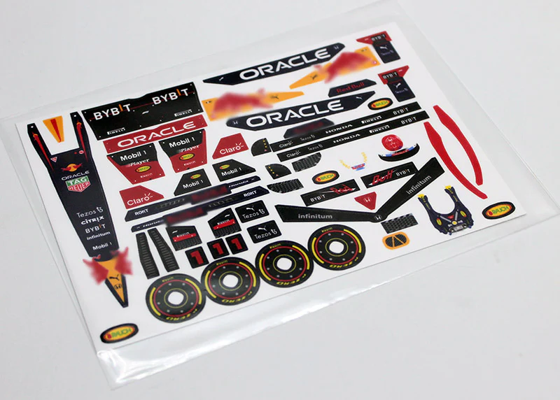 1-28 FX28 Decal Set TYPE RBR - Black Red Livery for F1 (Reflex) [Raceway RC] RCR008