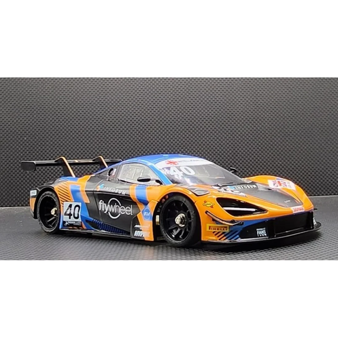 1-28 GL 720S GT3 Body-003 (40)- ORANGE - BLUE (102mm Wheel base LM) for Mini-Z [GL Racing] GL-720S-GT3-003