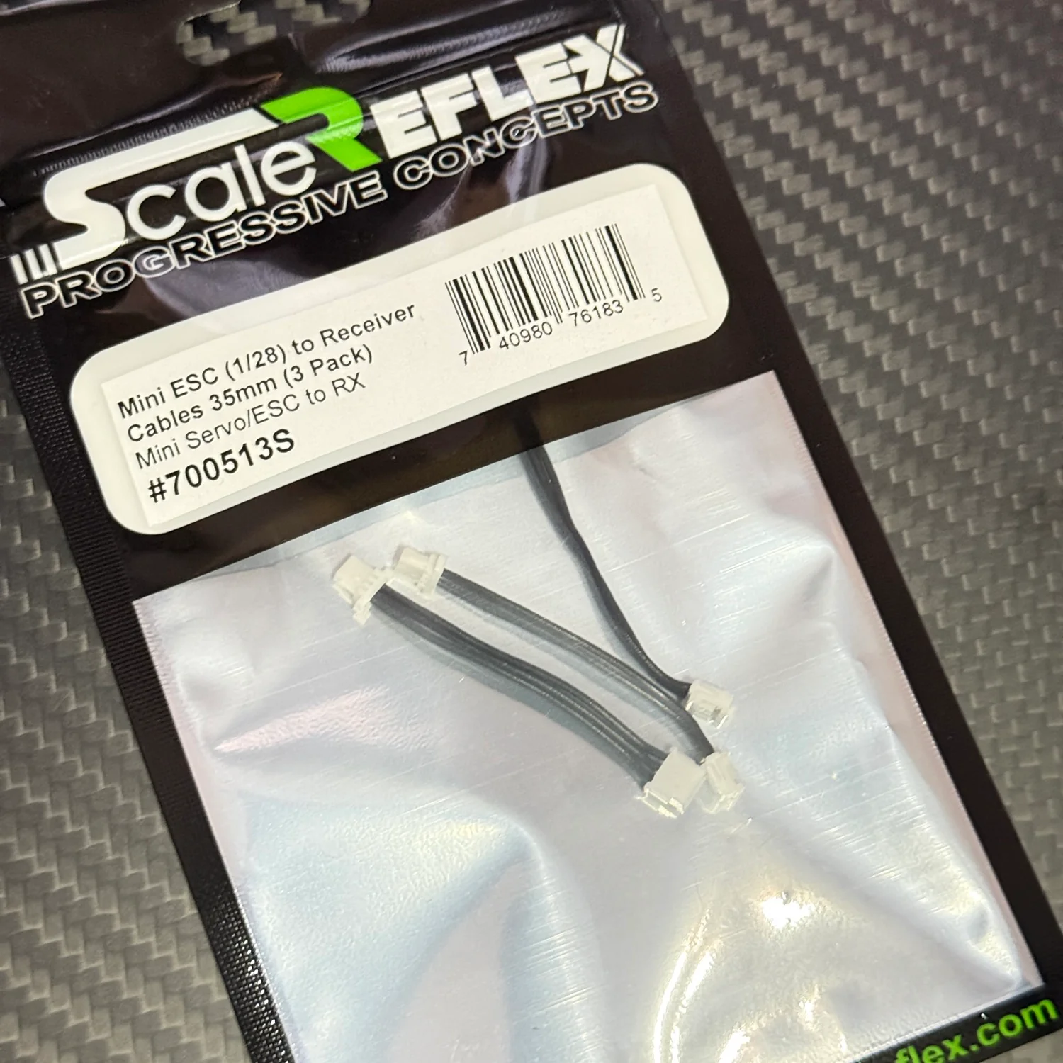 1-28 Mini ESC to Receiver Cables 35mm (3 Pack) Super Short Mini-Z [Scale Reflex] 700513S - Image 2