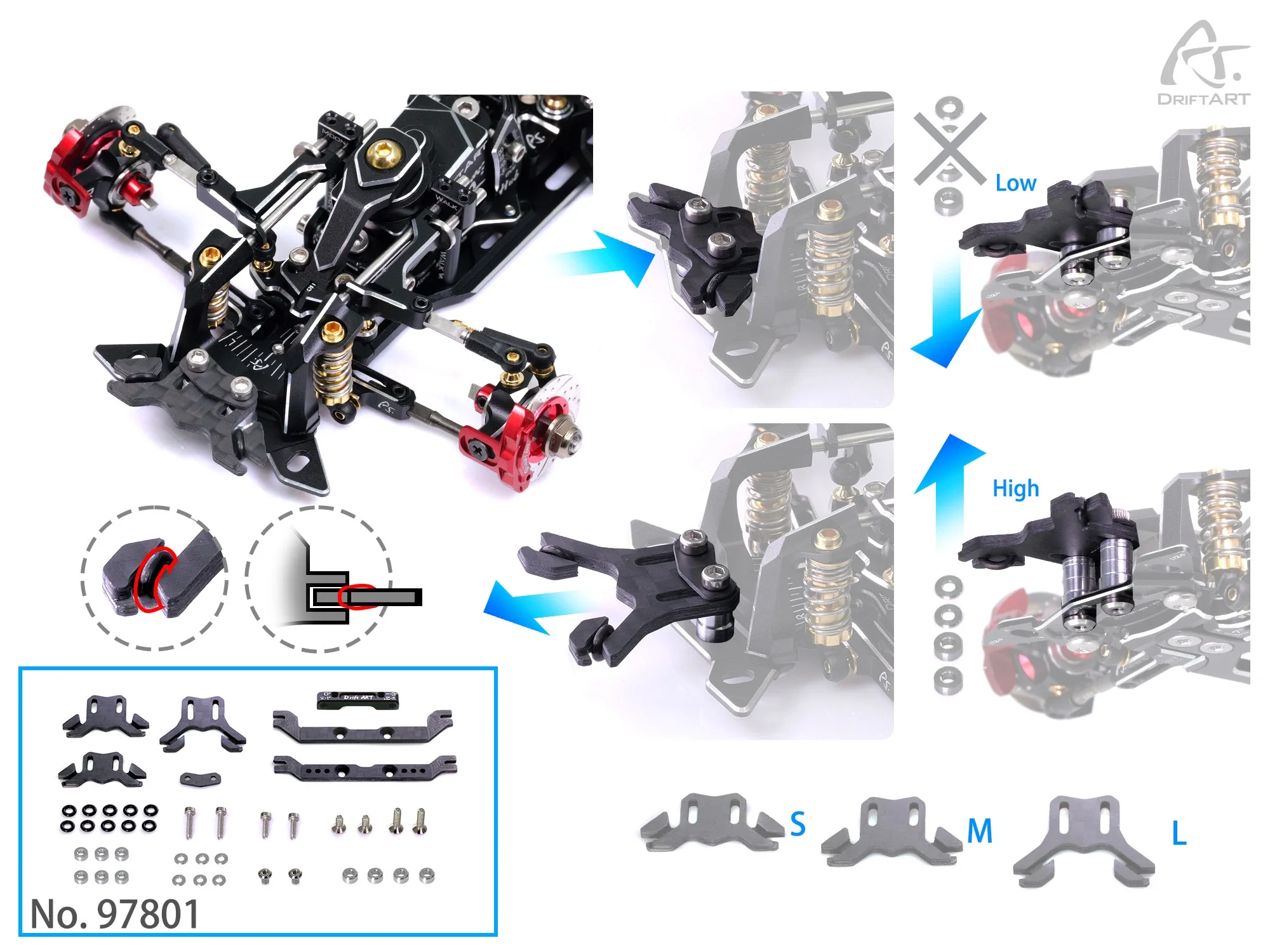 1-28 Universal Body Mount Set DA4 For kyosho miniz GL Body For DA3 DA4 DA2 [Drift Art] 97801 - Image 2