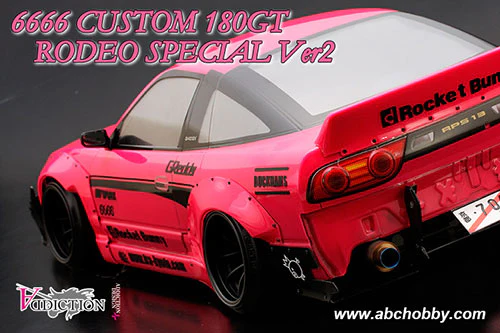 180GT Rodeo Special Ver.2 6666 Custom Clear Body Set 180SX w- Addiction AD010-6 Rocket Bunny Aero Kit [ABC Hobby] 67166 - Image 2