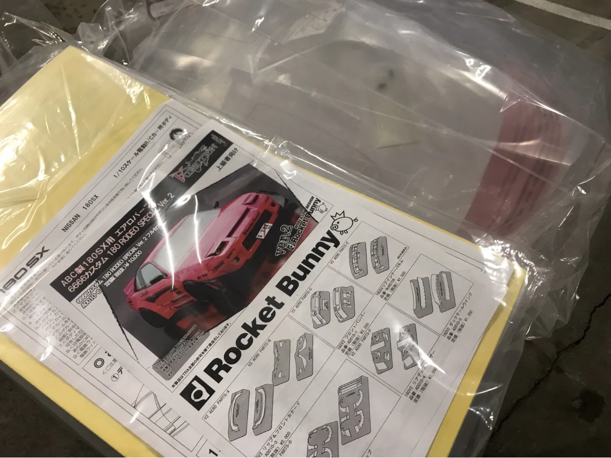 180GT Rodeo Special Ver.2 6666 Custom Clear Body Set 180SX w- Addiction AD010-6 Rocket Bunny Aero Kit [ABC Hobby] 67166 - Image 5