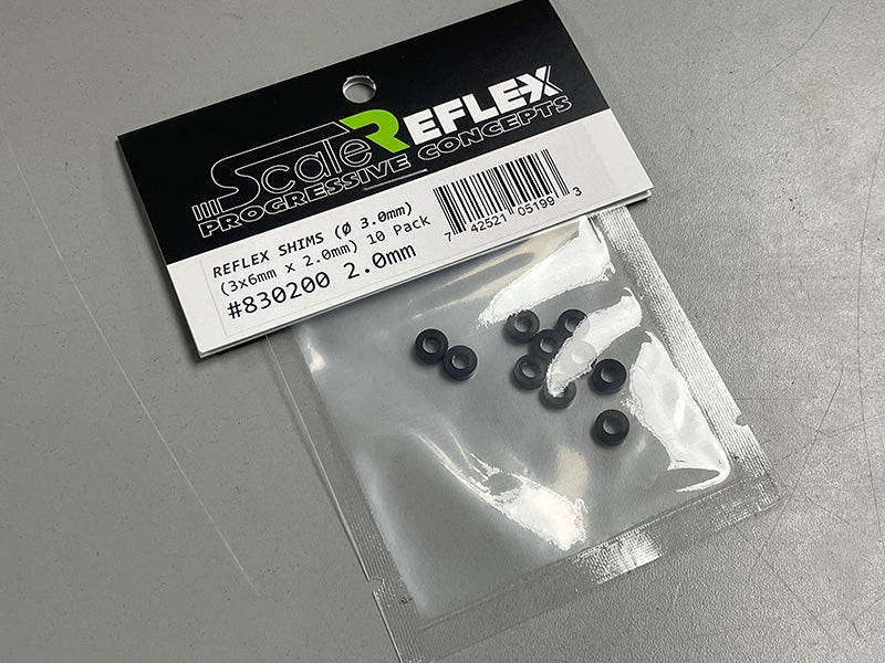 2.0mm Thick - 3.0mm Diameter Spacer Shims (10pcs) φ3.0 x φ6.0 (3x6) [Scale Reflex] 830200