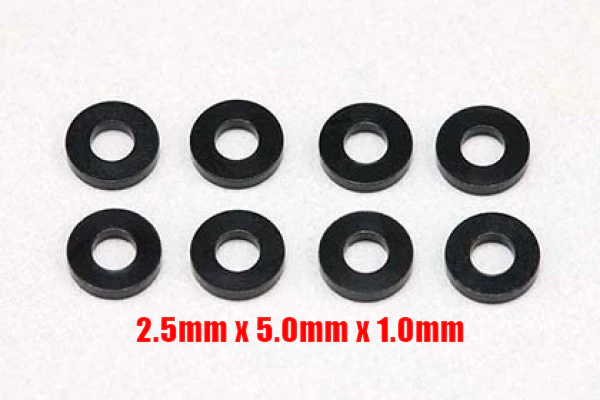 2.5×5.0×1.0mm Aluminum Shim (Black) YD2 FRONT UPPER [Yokomo] ZC-A2510BA