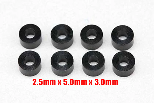 2.5×5.0×3.0mm Aluminum Shim (Black) YD2 FRONT UPPER [Yokomo] ZC-A2530BA