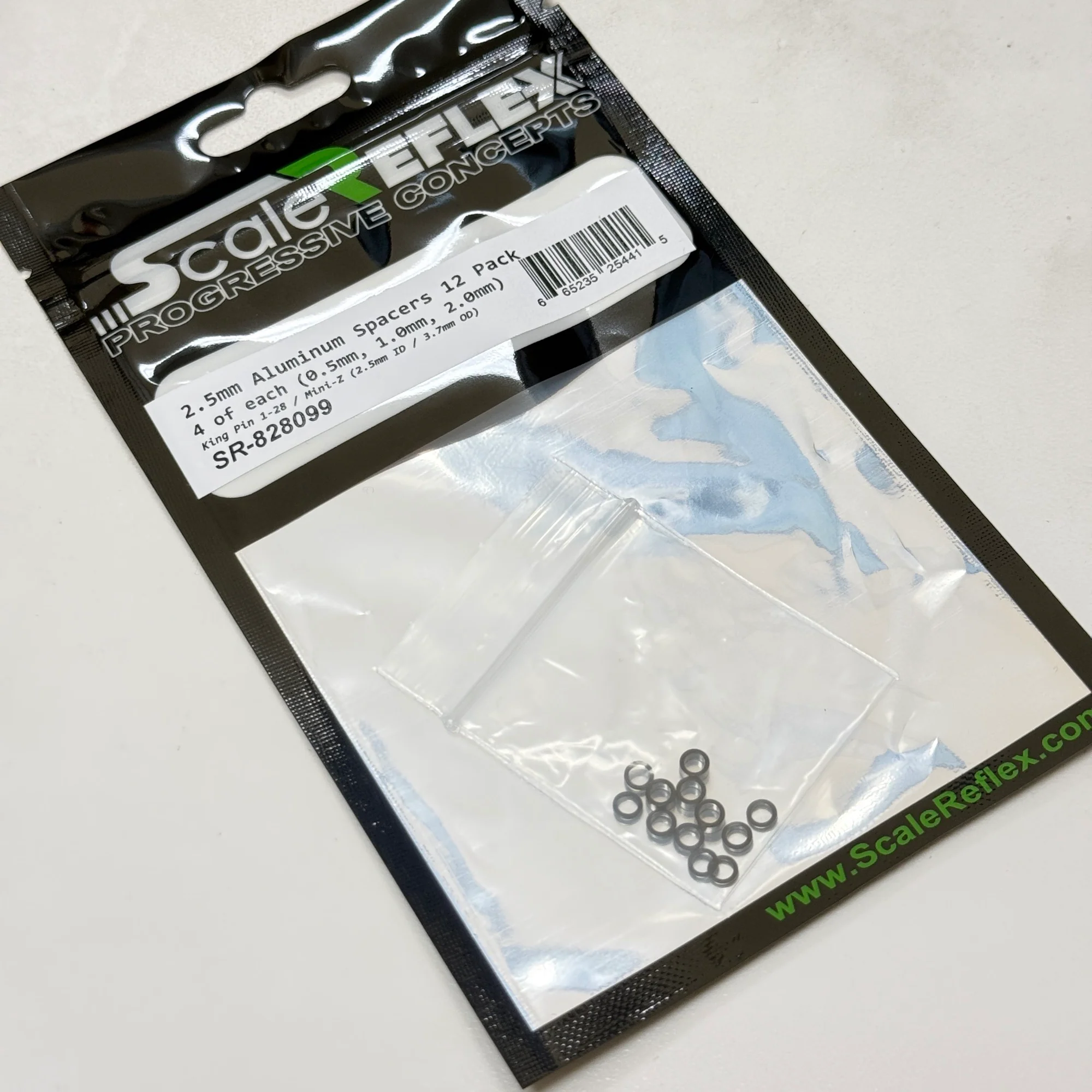 2.5mm Aluminum Spacer Shim Set (0.5mm, 1.0mm, 2.0mm) (3.7mm OD) King Pin, Shock - MINI-Z MR-03 MR-04 [Scale Reflex] 828099 - Image 2