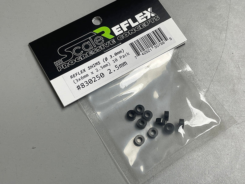 2.5mm Thick - 3.0mm Diameter Spacer Shims (10pcs) φ3.0 x φ6.0 (3x6) [Scale Reflex] 830250