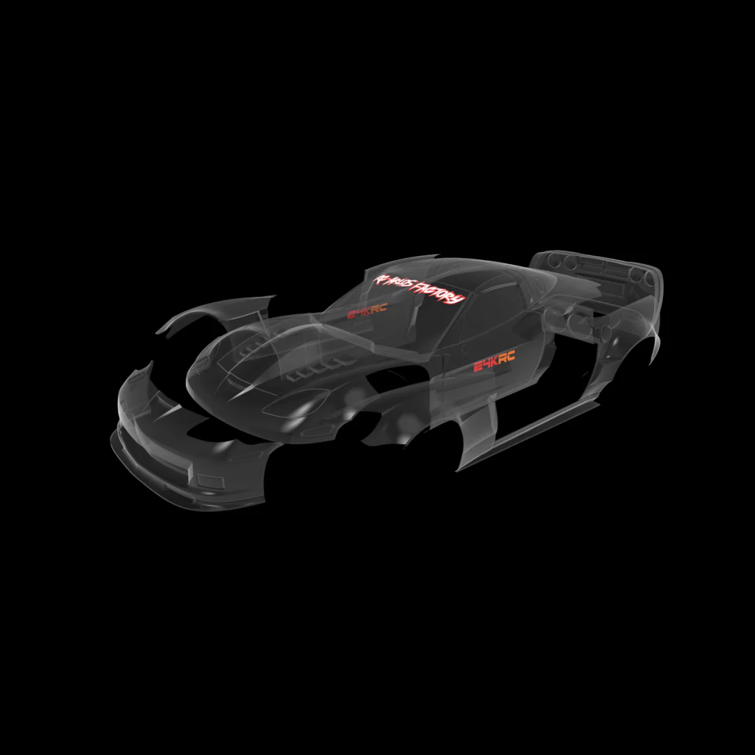 2004 Chevy Corvette C6 w/ D-SAITO WIDEBODY Z06 1-10 Drift Body Shell [24K] TAF70021 - Image 6