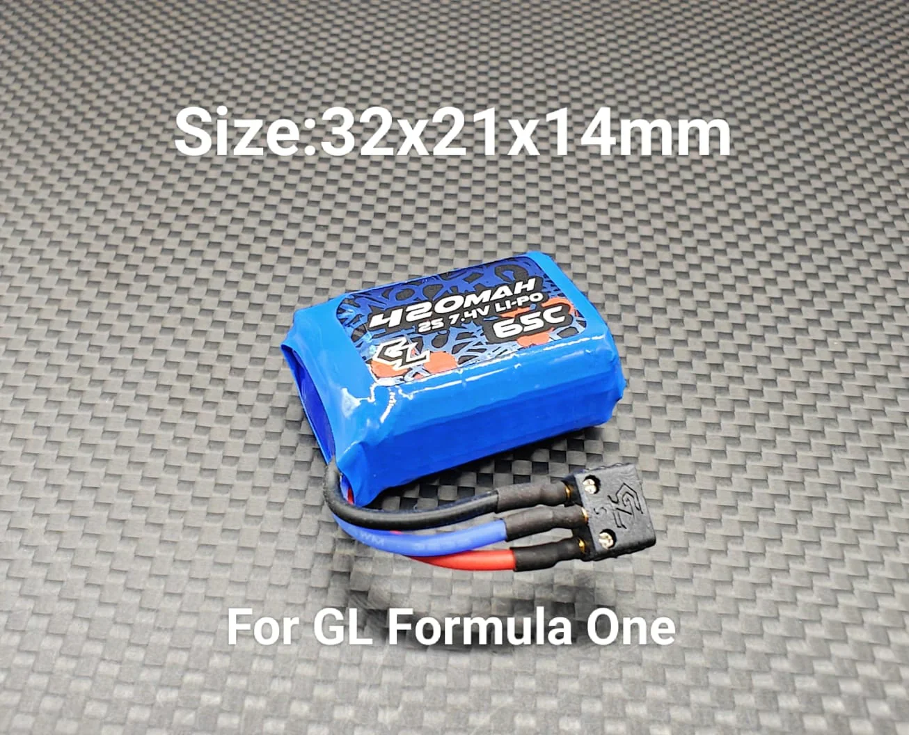 2S 420mAh LiPo Hardcase Battery GL Connector for Formula One [GL Racing] GL-FO-GBY-B