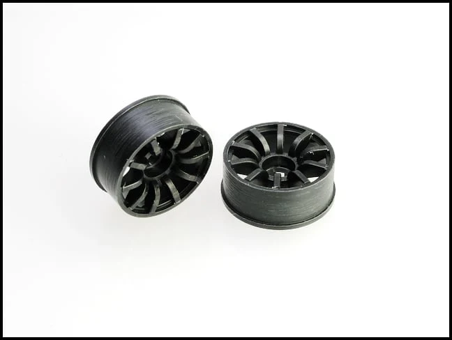 2WD Machine Cut - 10 Spoke Wheels BLACK - RWD Rims for Mini-Z (1-28) (8.5mm - 11mm - 14mm) [PN Racing] - Image 6