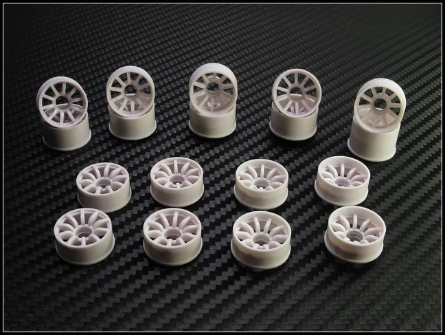 2WD Machine Cut - 10 Spoke Wheels WHITE - RWD Rims for Mini-Z (1-28) (8.5mm - 11mm - 14mm) [PN Racing] - Image 11