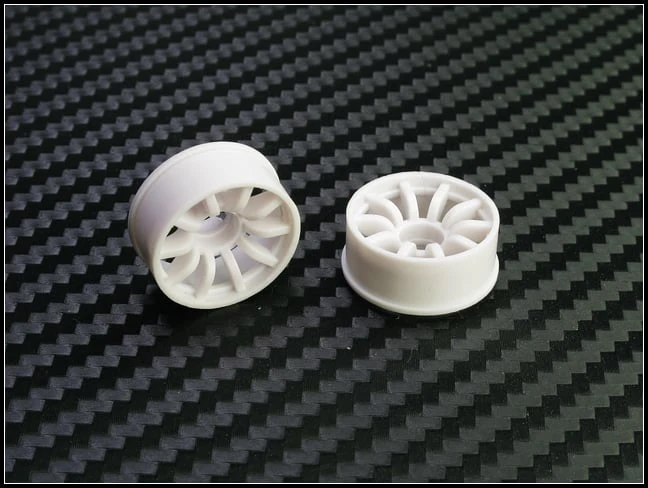 2WD Machine Cut - 10 Spoke Wheels WHITE - RWD Rims for Mini-Z (1-28) (8.5mm - 11mm - 14mm) [PN Racing] - Image 3