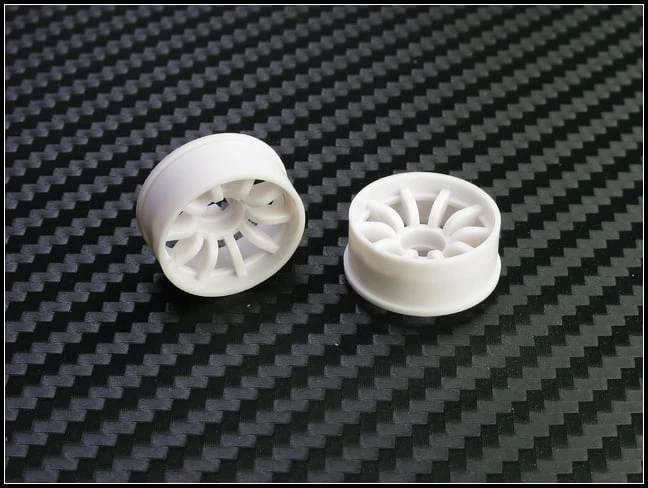2WD Machine Cut - 10 Spoke Wheels WHITE - RWD Rims for Mini-Z (1-28) (8.5mm - 11mm - 14mm) [PN Racing] - Image 4