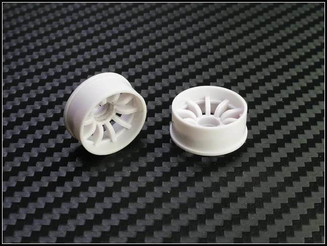 2WD Machine Cut - 10 Spoke Wheels WHITE - RWD Rims for Mini-Z (1-28) (8.5mm - 11mm - 14mm) [PN Racing] - Image 5