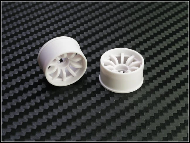 2WD Machine Cut - 10 Spoke Wheels WHITE - RWD Rims for Mini-Z (1-28) (8.5mm - 11mm - 14mm) [PN Racing] - Image 6