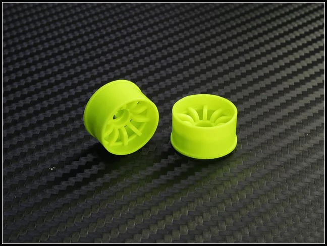 2WD Machine Cut - 10 Spoke Wheels YELLOW - RWD Rims for Mini-Z (1-28) (8.5mm - 11mm - 14mm) [PN Racing] - Image 6