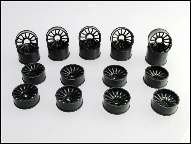 2WD Machine Cut - 16 Spoke Wheels BLACK - RWD Rims for Mini-Z (1-28) (8.5mm - 11mm - 14mm) [PN Racing] - Image 11