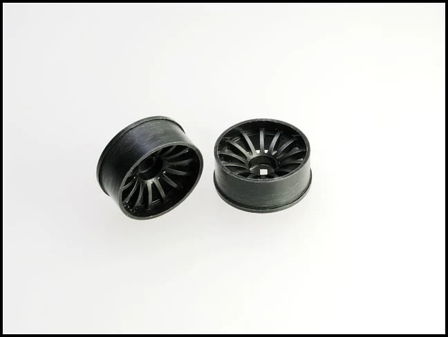 2WD Machine Cut - 16 Spoke Wheels BLACK - RWD Rims for Mini-Z (1-28) (8.5mm - 11mm - 14mm) [PN Racing] - Image 3
