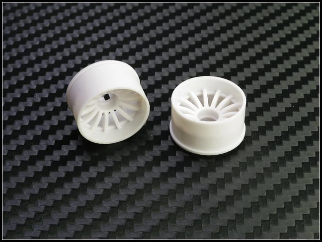 2WD Machine Cut - 16 Spoke Wheels WHITE - RWD Rims for Mini-Z (1-28) (8.5mm - 11mm - 14mm) [PN Racing] - Image 4