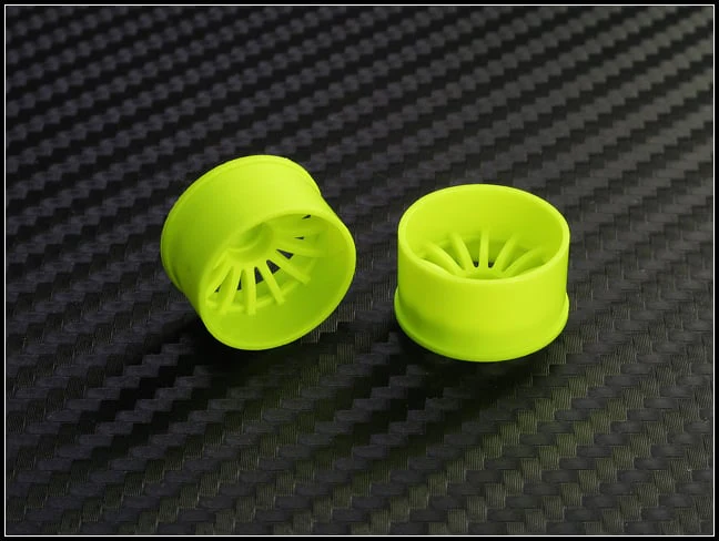 2WD Machine Cut - 16 Spoke Wheels YELLOW - RWD Rims for Mini-Z (1-28) (8.5mm - 11mm - 14mm) [PN Racing] - Image 6