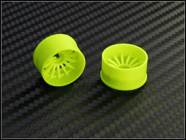 2WD Machine Cut - 16 Spoke Wheels YELLOW - RWD Rims for Mini-Z (1-28) (8.5mm - 11mm - 14mm) [PN Racing] - Image 7