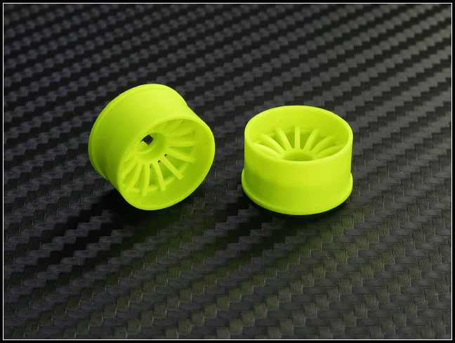2WD Machine Cut - 16 Spoke Wheels YELLOW - RWD Rims for Mini-Z (1-28) (8.5mm - 11mm - 14mm) [PN Racing] - Image 8