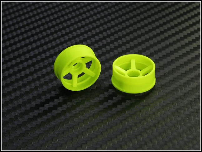2WD Machine Cut - 5 Spoke Wheels YELLOW - RWD Rims for Mini-Z (1-28) (8.5mm - 11mm - 14mm) [PN Racing] - Image 3