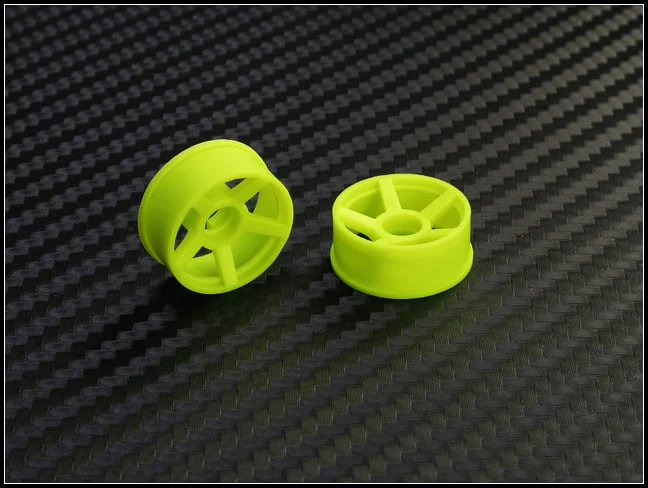 2WD Machine Cut - 5 Spoke Wheels YELLOW - RWD Rims for Mini-Z (1-28) (8.5mm - 11mm - 14mm) [PN Racing] - Image 5