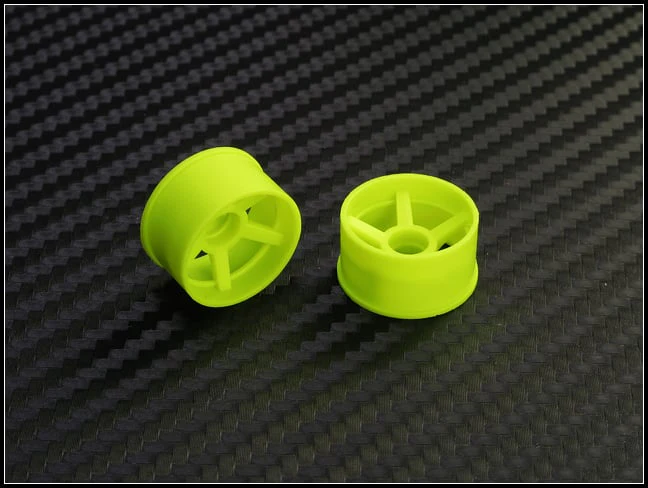 2WD Machine Cut - 5 Spoke Wheels YELLOW - RWD Rims for Mini-Z (1-28) (8.5mm - 11mm - 14mm) [PN Racing] - Image 6