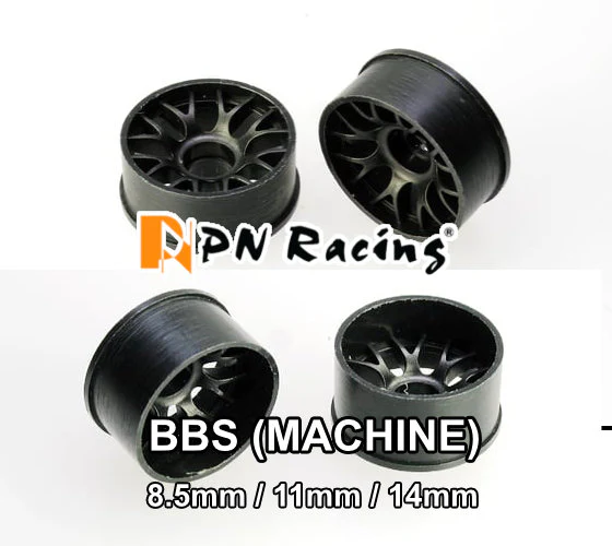 2WD Machine Cut - BBS Wheels BLACK - RWD Rims for Mini-Z (8.5mm - 11mm - 14mm) [PN Racing] - Image 10