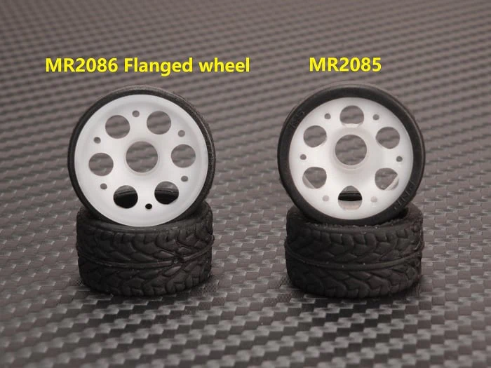 2WD Machine Cut DELRIN WHITE 6 SPOKE Wheels Flanged Rims for Mini-Z (1-28) [PN Racing] - Image 4