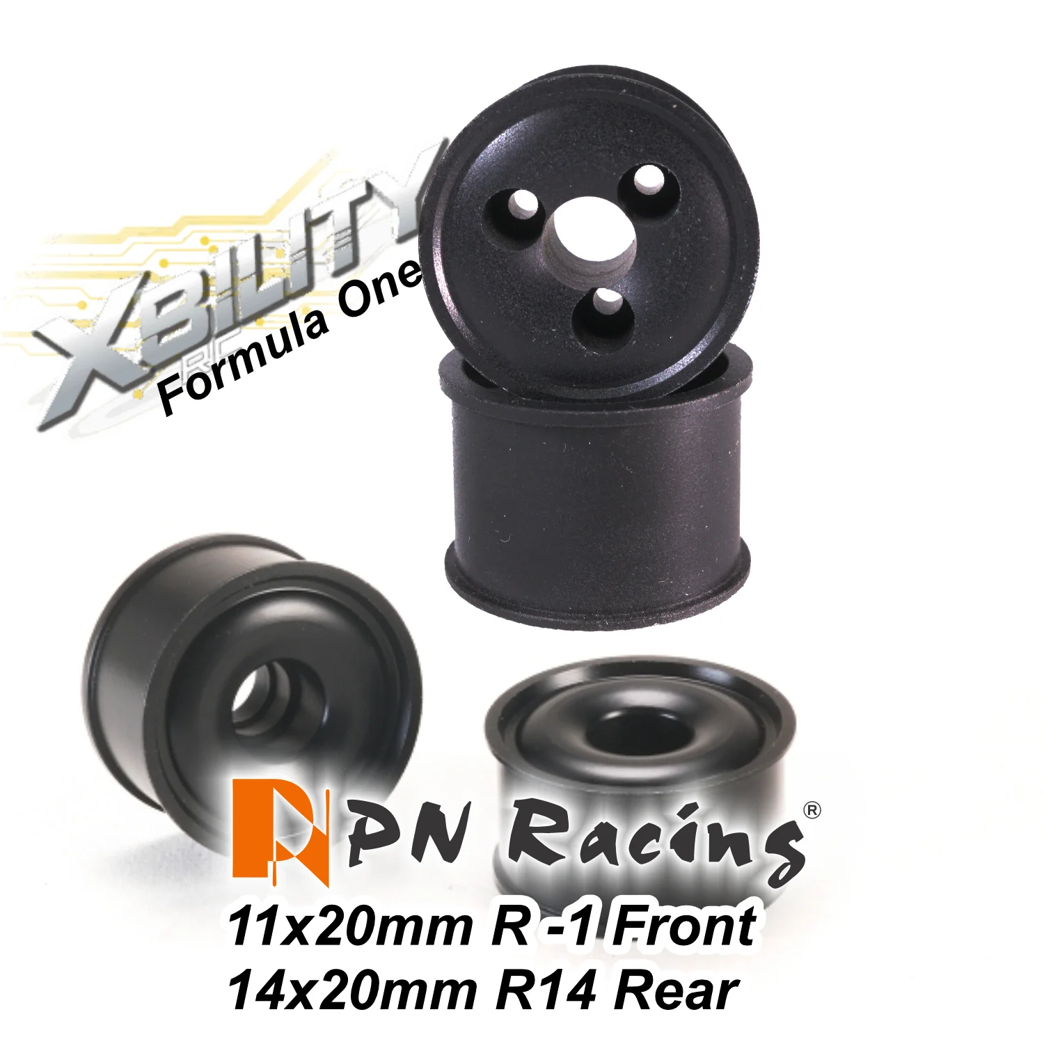 2WD Machine Cut NYLON BLACK Formula Wheels Flanged Rims for Mini-Z (1-28) [PN Racing] MR2188 - Image 6