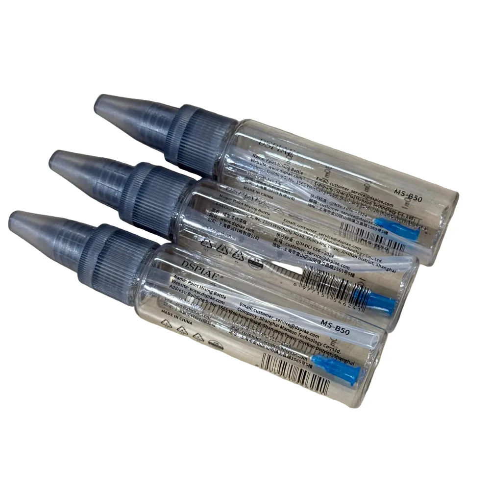 3 PACK - PET Paint Mixing Bottle with Needle and tube - Airbrush 50ml [DSPIAE] MS-B50