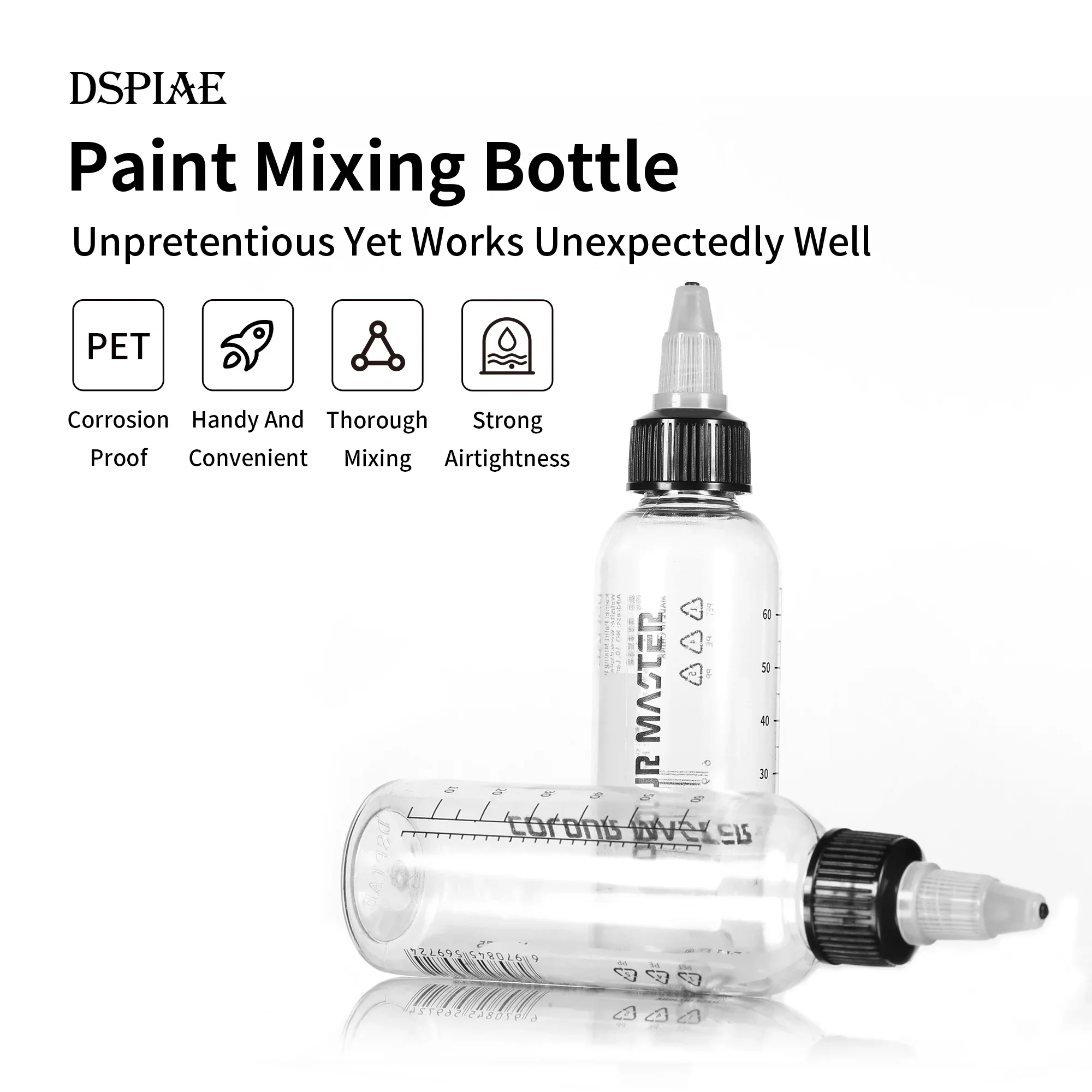 PET Paint Mixing Bottle - Airbrush 75ml [DSPIAE] MS-B75